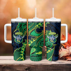 Canberra Raiders Tumbler With Handle Polynesian Tribal Tattoo Pacific Sport Art