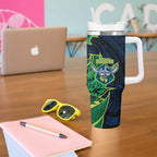 Canberra Raiders Tumbler With Handle Polynesian Tribal Tattoo Pacific Sport Art