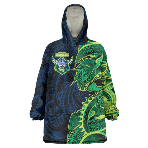 Canberra Raiders Wearable Blanket Hoodie Polynesian Tribal Tattoo Pacific Sport Art