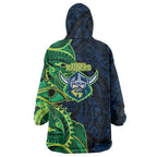 Canberra Raiders Wearable Blanket Hoodie Polynesian Tribal Tattoo Pacific Sport Art
