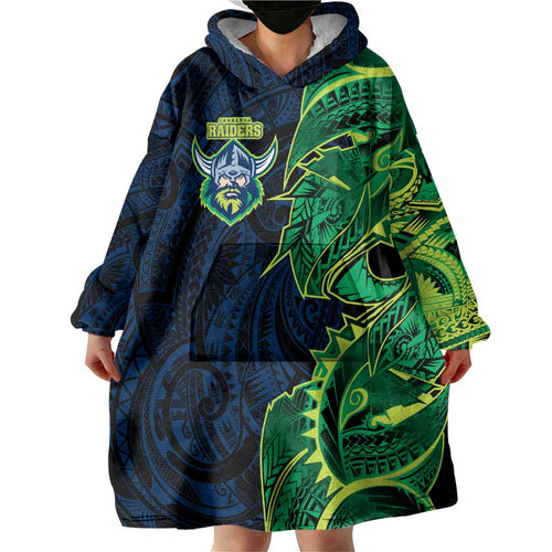 Canberra Raiders Wearable Blanket Hoodie Polynesian Tribal Tattoo Pacific Sport Art