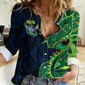 Canberra Raiders Women Casual Shirt Polynesian Tribal Tattoo Pacific Sport Art
