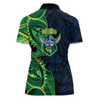 Canberra Raiders Women Polo Shirt Polynesian Tribal Tattoo Pacific Sport Art