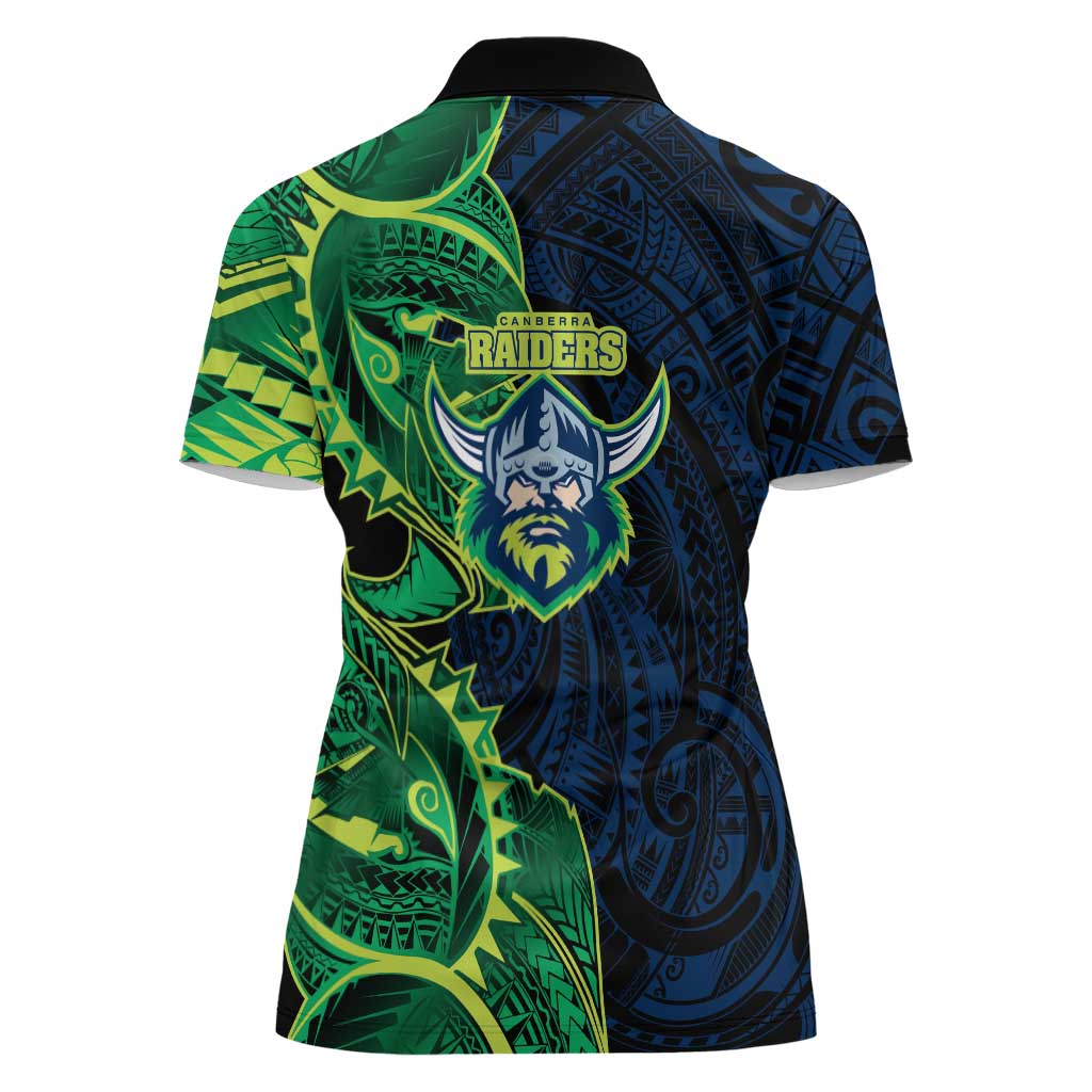 Canberra Raiders Women Polo Shirt Polynesian Tribal Tattoo Pacific Sport Art