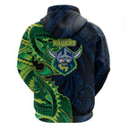 Canberra Raiders Zip Hoodie Polynesian Tribal Tattoo Pacific Sport Art