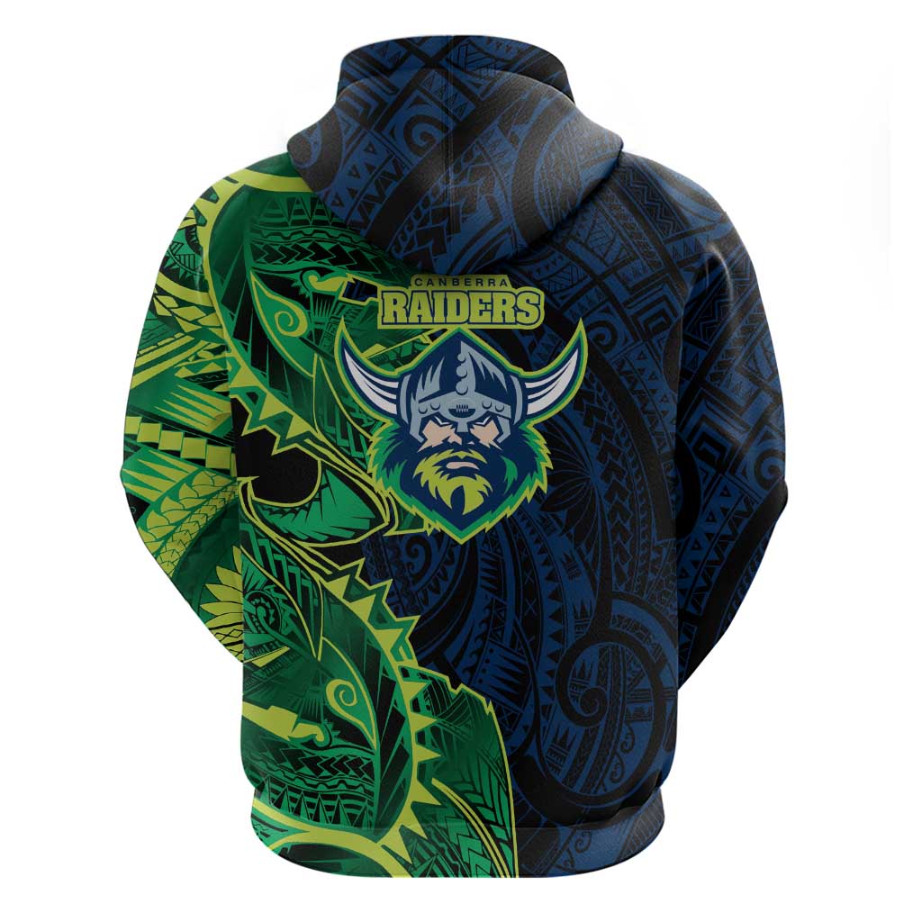 Canberra Raiders Zip Hoodie Polynesian Tribal Tattoo Pacific Sport Art