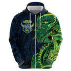 Canberra Raiders Zip Hoodie Polynesian Tribal Tattoo Pacific Sport Art
