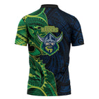Canberra Raiders Zipper Polo Shirt Polynesian Tribal Tattoo Pacific Sport Art