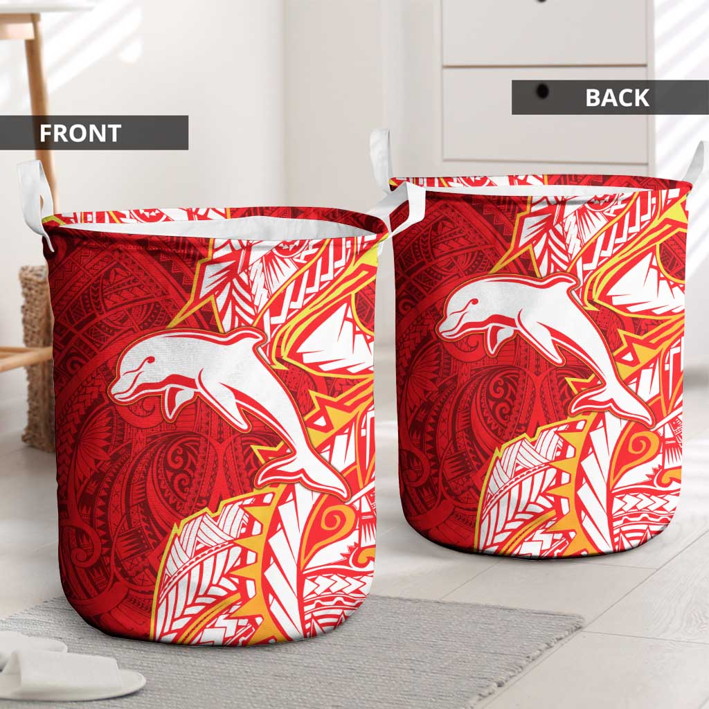 Dolphins Laundry Basket Polynesian Tribal Tattoo Pacific Sport Art