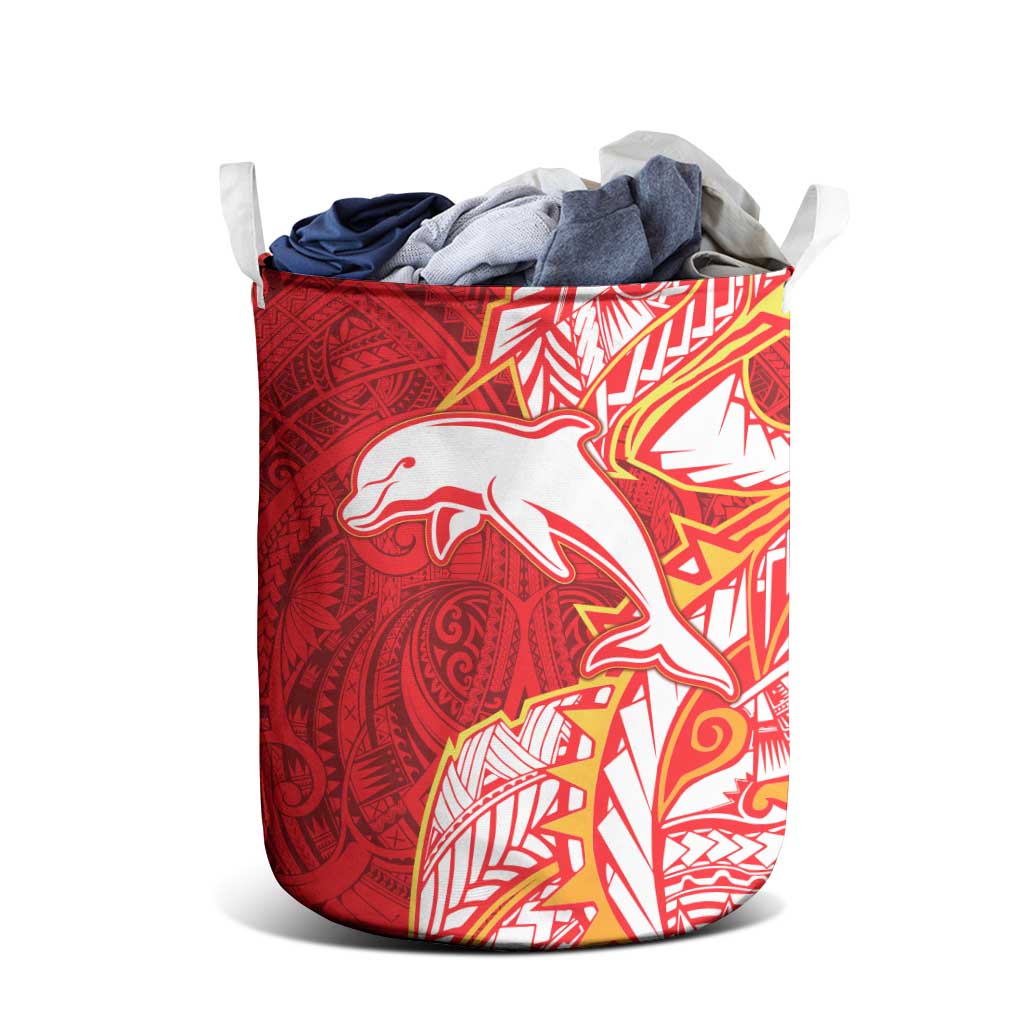 Dolphins Laundry Basket Polynesian Tribal Tattoo Pacific Sport Art