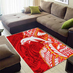 Dolphins Area Rug Polynesian Tribal Tattoo Pacific Sport Art