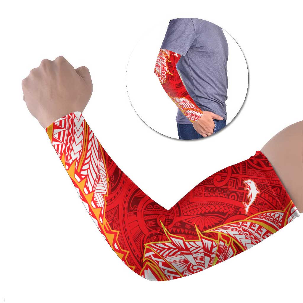 Dolphins Arm Sleeves Polynesian Tribal Tattoo Pacific Sport Art