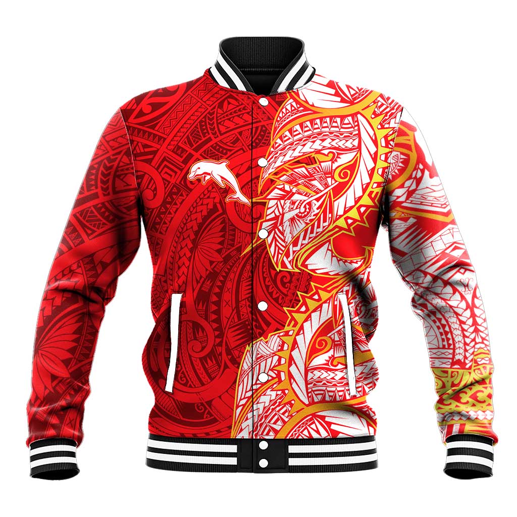 Dolphins Baseball Jacket Polynesian Tribal Tattoo Pacific Sport Art
