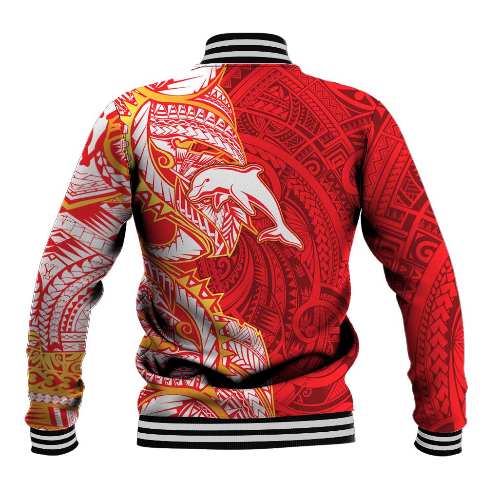 Dolphins Baseball Jacket Polynesian Tribal Tattoo Pacific Sport Art
