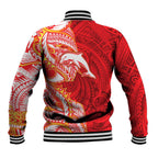 Dolphins Baseball Jacket Polynesian Tribal Tattoo Pacific Sport Art