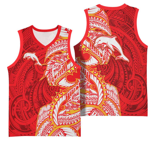 Dolphins Basketball Jersey Polynesian Tribal Tattoo Pacific Sport Art