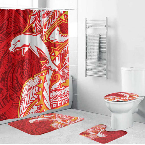 Dolphins Bathroom Set Polynesian Tribal Tattoo Pacific Sport Art