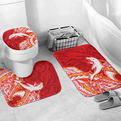 Dolphins Bathroom Set Polynesian Tribal Tattoo Pacific Sport Art