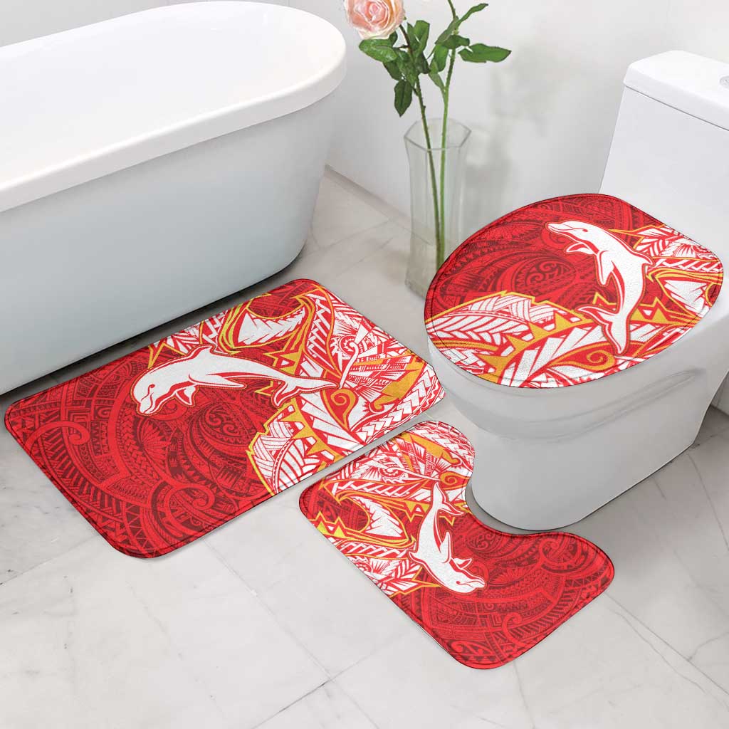 Dolphins Bathroom Set Polynesian Tribal Tattoo Pacific Sport Art