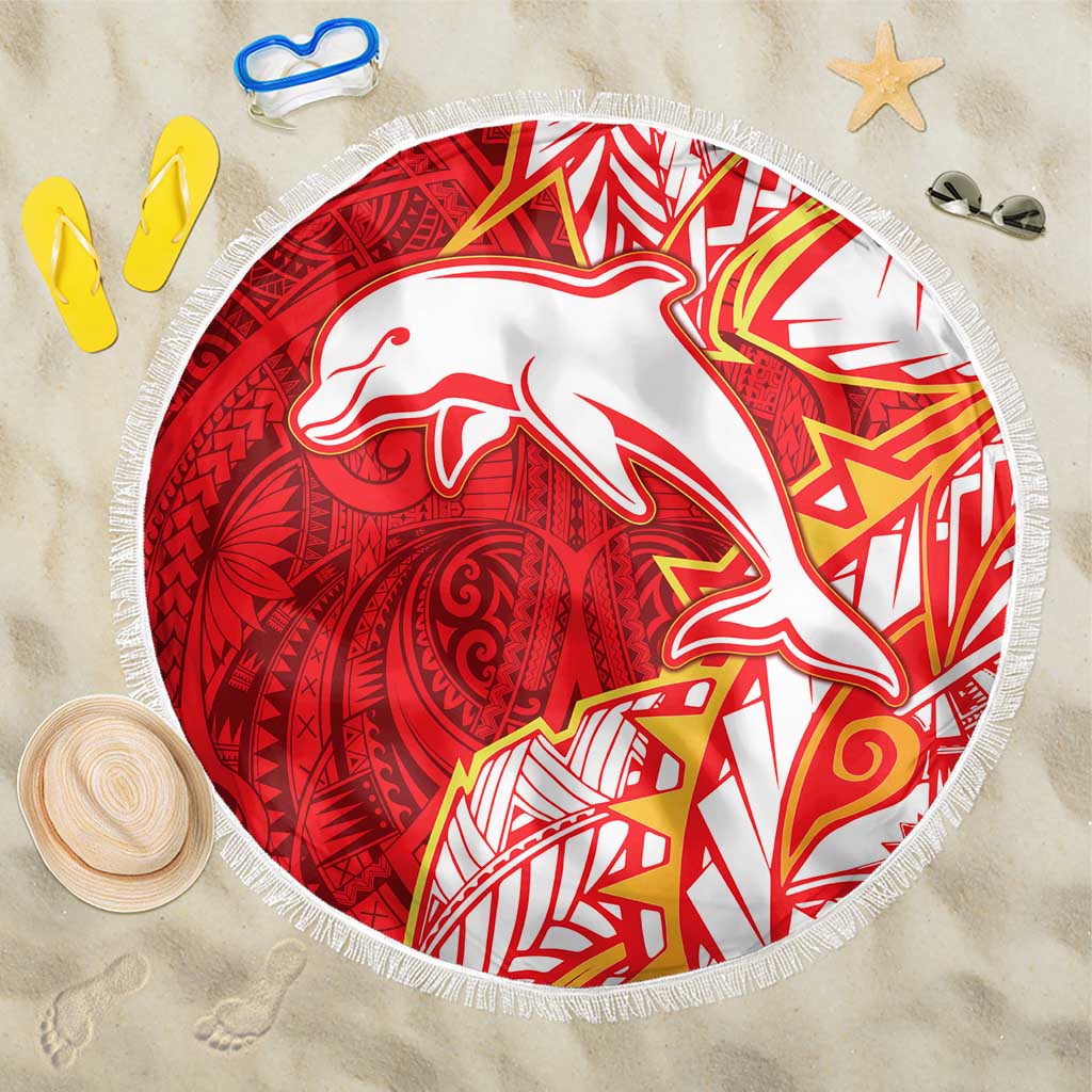 Dolphins Beach Blanket Polynesian Tribal Tattoo Pacific Sport Art