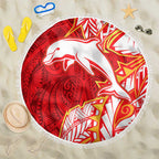 Dolphins Beach Blanket Polynesian Tribal Tattoo Pacific Sport Art