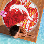 Dolphins Beach Blanket Polynesian Tribal Tattoo Pacific Sport Art