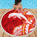 Dolphins Beach Blanket Polynesian Tribal Tattoo Pacific Sport Art