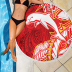 Dolphins Beach Blanket Polynesian Tribal Tattoo Pacific Sport Art