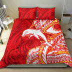 Dolphins Bedding Set Polynesian Tribal Tattoo Pacific Sport Art