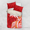 Dolphins Bedding Set Polynesian Tribal Tattoo Pacific Sport Art