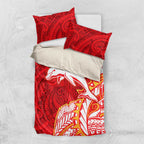 Dolphins Bedding Set Polynesian Tribal Tattoo Pacific Sport Art