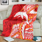 Dolphins Blanket Polynesian Tribal Tattoo Pacific Sport Art