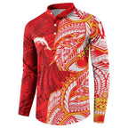 Dolphins Button Sweatshirt Polynesian Tribal Tattoo Pacific Sport Art