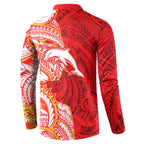 Dolphins Button Sweatshirt Polynesian Tribal Tattoo Pacific Sport Art