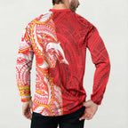 Dolphins Button Sweatshirt Polynesian Tribal Tattoo Pacific Sport Art