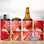 Dolphins 4 in 1 Can Cooler Tumbler Polynesian Tribal Tattoo Pacific Sport Art