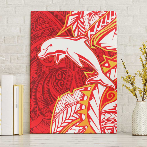 Dolphins Canvas Wall Art Polynesian Tribal Tattoo Pacific Sport Art