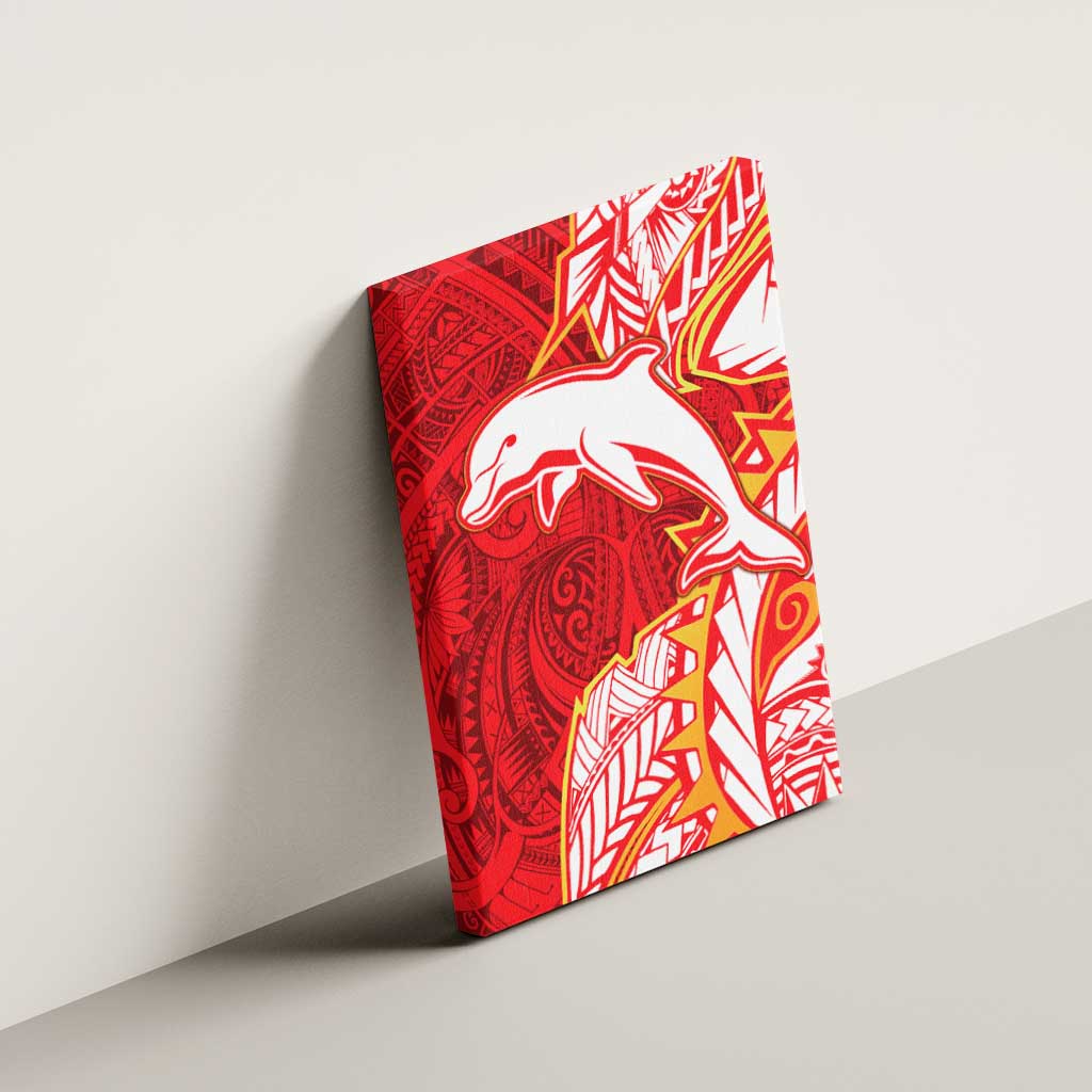 Dolphins Canvas Wall Art Polynesian Tribal Tattoo Pacific Sport Art