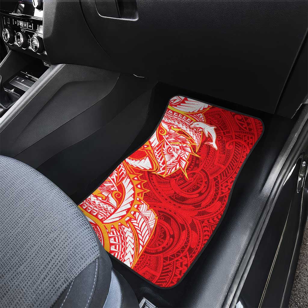 Dolphins Car Mats Polynesian Tribal Tattoo Pacific Sport Art