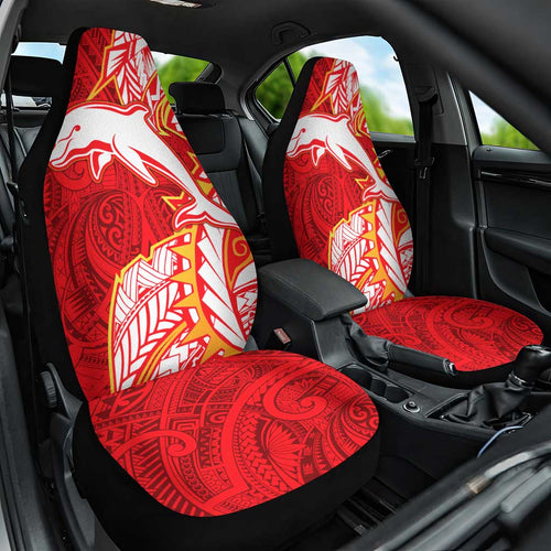 Dolphins Car Seat Cover Polynesian Tribal Tattoo Pacific Sport Art
