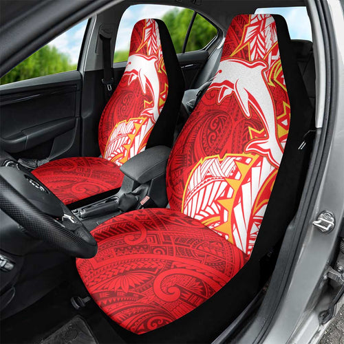 Dolphins Car Seat Cover Polynesian Tribal Tattoo Pacific Sport Art
