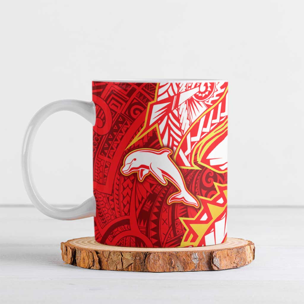 Dolphins Ceramic Mug Polynesian Tribal Tattoo Pacific Sport Art