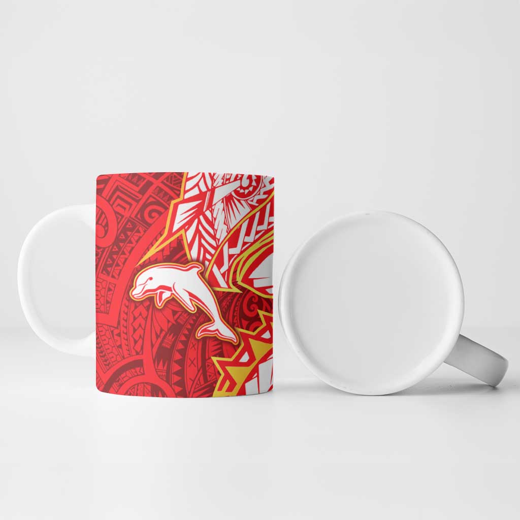 Dolphins Ceramic Mug Polynesian Tribal Tattoo Pacific Sport Art