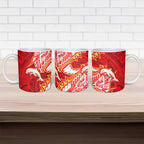 Dolphins Ceramic Mug Polynesian Tribal Tattoo Pacific Sport Art