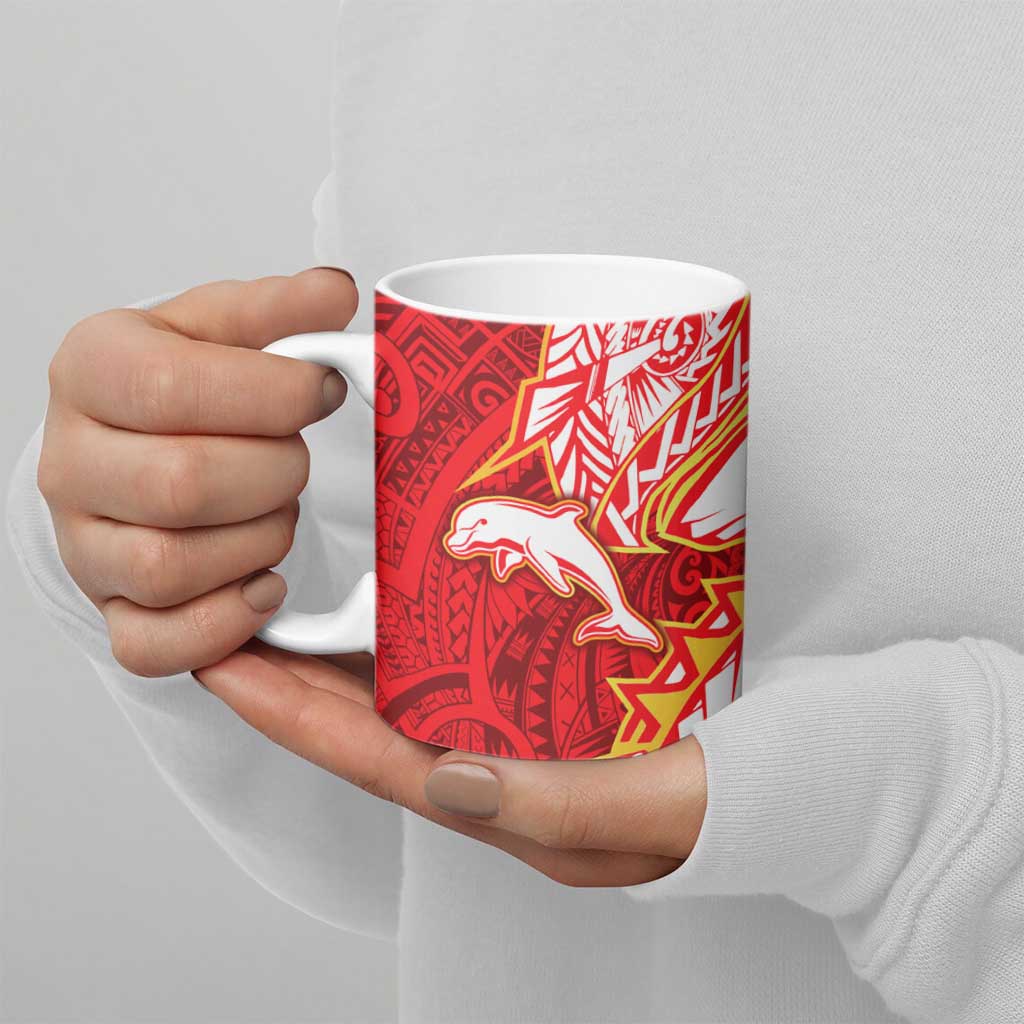 Dolphins Ceramic Mug Polynesian Tribal Tattoo Pacific Sport Art