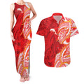 Dolphins Couples Matching Tank Maxi Dress and Hawaiian Shirt Polynesian Tribal Tattoo Pacific Sport Art