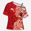 Dolphins Cross Shoulder Shirt Polynesian Tribal Tattoo Pacific Sport Art