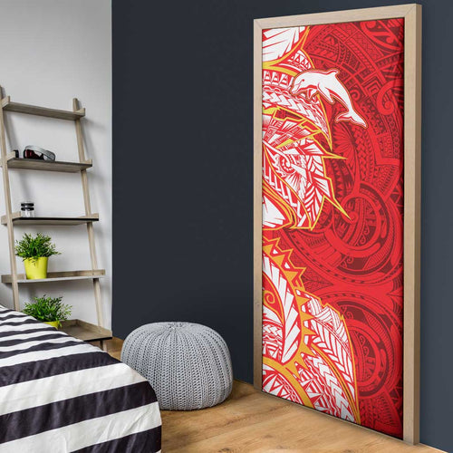 Dolphins Door Cover Polynesian Tribal Tattoo Pacific Sport Art