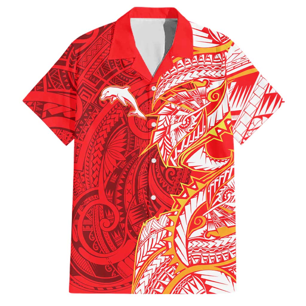 Dolphins Family Matching Puletasi and Hawaiian Shirt Polynesian Tribal Tattoo Pacific Sport Art