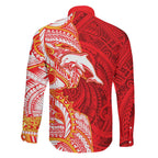 Dolphins Family Matching Puletasi and Hawaiian Shirt Polynesian Tribal Tattoo Pacific Sport Art